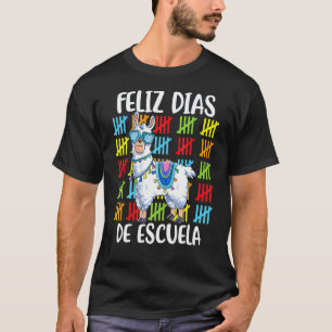 T-shirt 100 Jours D'école Llama Espagnol Heureux 100 Jours