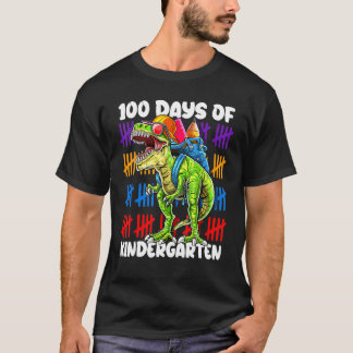 T-shirt 100 Jours D'école Maternelle Dinosaure Dino Trex