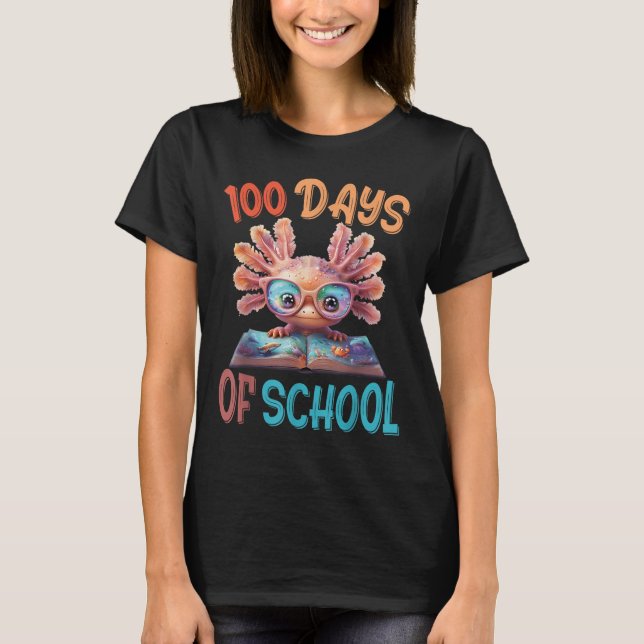 T-shirt 100 Jours D'École Mer Axolotl 100E Jour De (Devant)