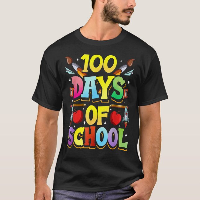 T-shirt 100 Jours D'École Mignonne Équipe Dents Doux (Devant)