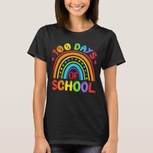 T-shirt 100 Jours d'école mignonne Etudiant Rainbow