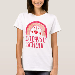T-shirt 100 Jours d'école mignonne Etudiant Rainbow T-