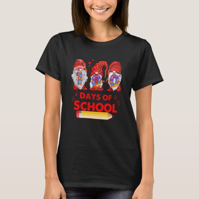 T-shirt 100 Jours D'École Mignons Gnomes Virtual Learning  (Devant)
