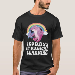 T-shirt 100 Jours d'école Narwhal Unicorn Girls 100e Jour