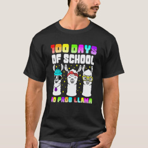 T-shirt 100 jours d'école Pas de problème Lama 100e jour E