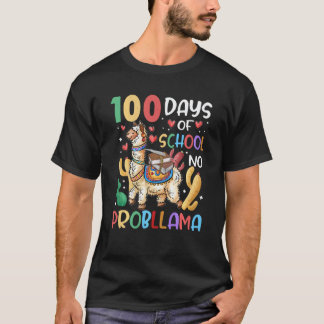 T-shirt 100 Jours D'école Pas De Problème Lama 100ème Jour