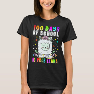 T-shirt 100 jours d'école Pas de problème Lama 100ème jour