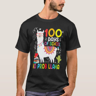 T-shirt 100 Jours D'école Pas De Problème Lama 100ème Jour