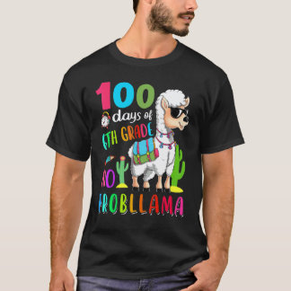 T-shirt 100 Jours D'école Pas De Problème Lama 6e Année En