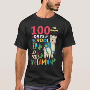 T-shirt 100 Jours D'école Pas De Problème Lama 6e Année En