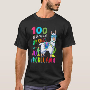 T-shirt 100 Jours D'école Pas De Problème Lama 6e Année En
