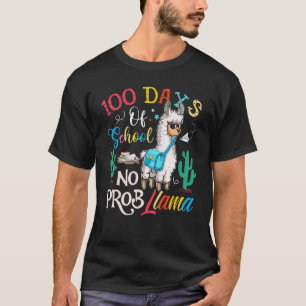 T-shirt 100 Jours D'école Pas De Problème Lama Enseignant