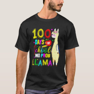 T-shirt 100 jours d'école Pas de problème Lama Enseignants