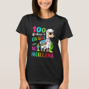 T-shirt 100 Jours D'École Pas De Problème Llama 6E Année T