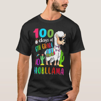 T-shirt 100 Jours D'École Pas De Problème Llama 6E Année T