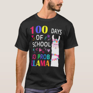 T-shirt 100 Jours D'école Pas De Problème LLama Enseignant