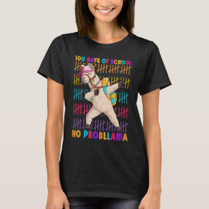T-shirt 100 Jours D'École Pas De Problème Llama Fille 100è