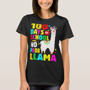 T-shirt 100 Jours D'École Pas De Problème Llama Fille 100è