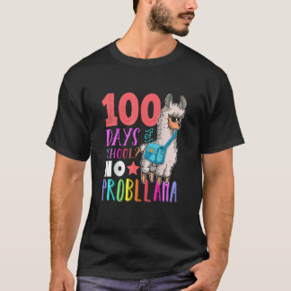 T-shirt 100 Jours D'École Pas De Problème Llama Joyeux 100