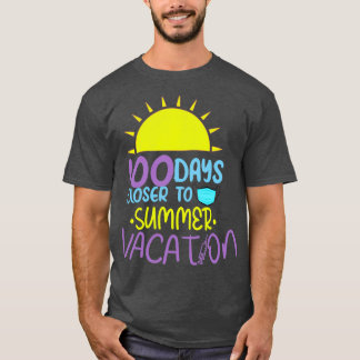 T-shirt 100 Jours D'École Plus Près École De Vacances D'Ét