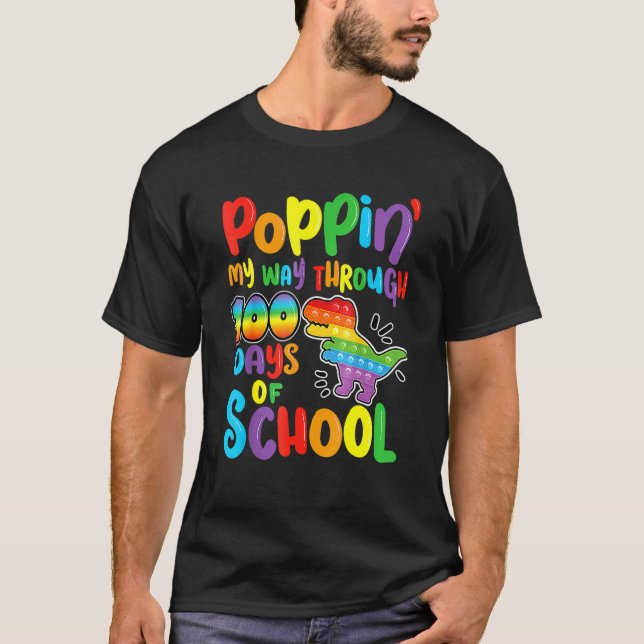 T-shirt 100 Jours D'École Pop It Fidget Poppin Mon Chemin  (Devant)