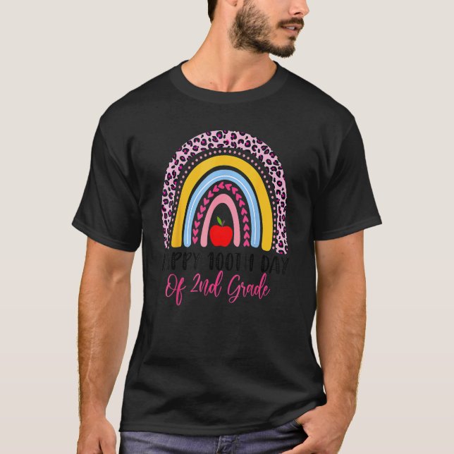 T-shirt 100 Jours D'école Pour Enseignant De 2e Année Arc- (Devant)