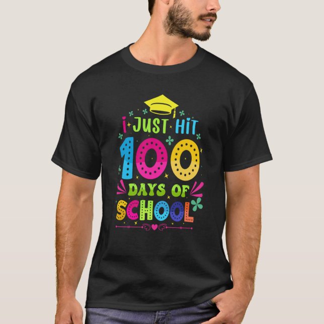 T-shirt 100 Jours D'école pour Enseignant Garçons Filles E (Devant)