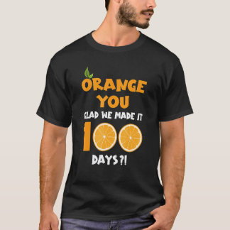 T-shirt 100 Jours d'École pour Enseignants Enfants Orange