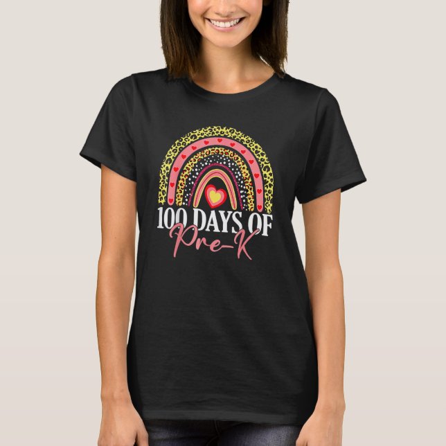 T-shirt 100 Jours D'école Pour L'enseignant De Pre K Arc-e (Devant)