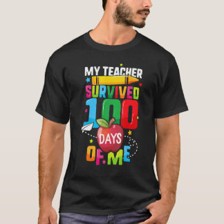 T-shirt 100 Jours D'école Pour Les Élèves Mon Enseignant S