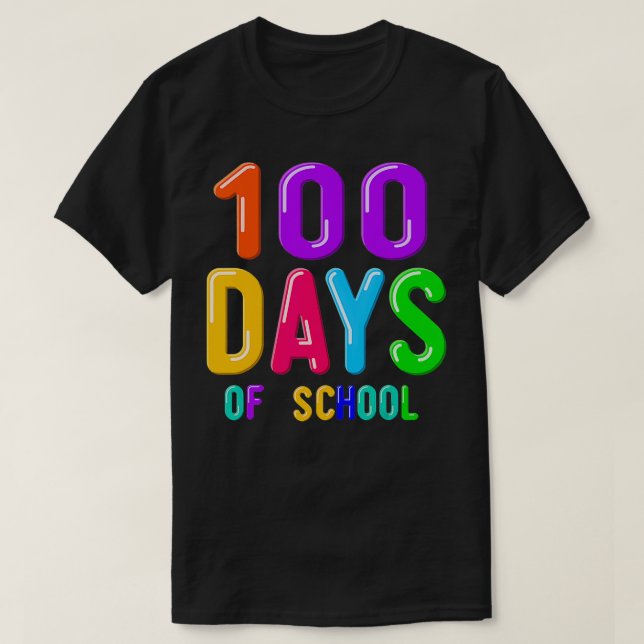 T-shirt 100 Jours D'École Pour Les Étudiants Enseignants E (Design devant)
