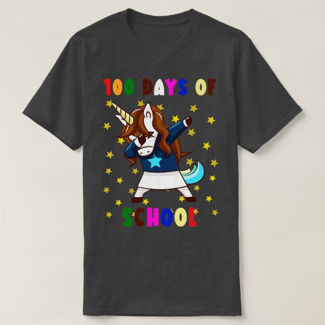 T-shirt 100 Jours D'École Pour Les Filles 3 (Design devant)
