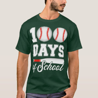 T-shirt 100 jours d'école pour un élève de baseball de 100