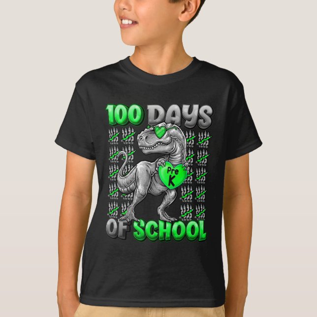 T-shirt 100 Jours D'École Pré-k 100 Jours Garçons Plus Int (Devant)