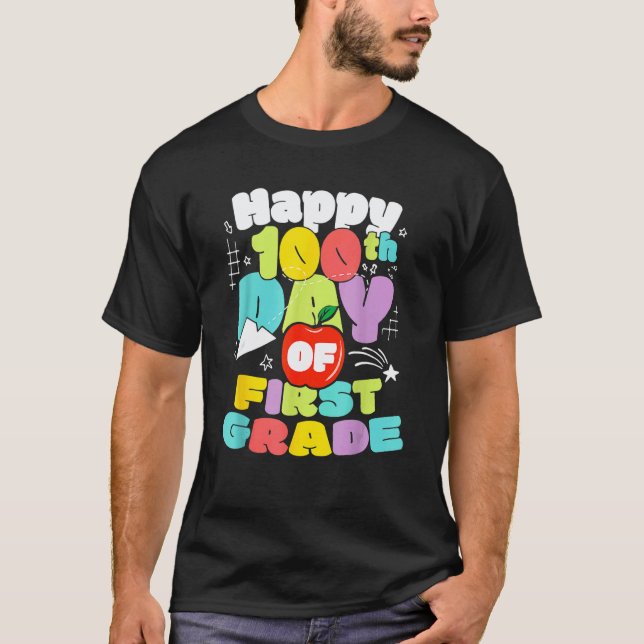 T-shirt 100 Jours D'école Première Année Enseignant Plus B (Devant)
