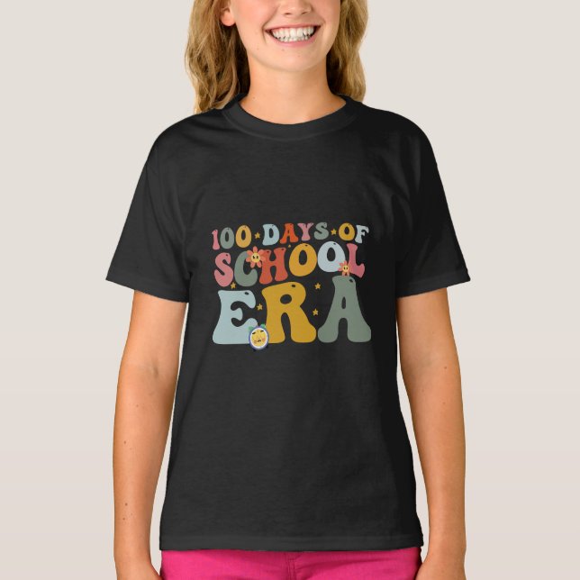 T-shirt 100 jours d'école Prof cool pour enfants (Devant)