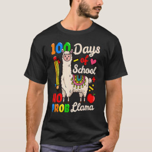 T-shirt 100 Jours D'école Professeur Pas De Problème Lama