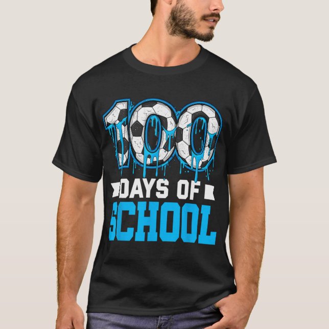 T-shirt 100 jours d'école Soccer Drip 100e jour d'école (Devant)