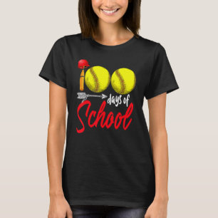 T-shirt 100 Jours D'école Softball Enseignant Enfants 100è