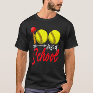 T-shirt 100 Jours D'école Softball Enseignant Enfants 100è