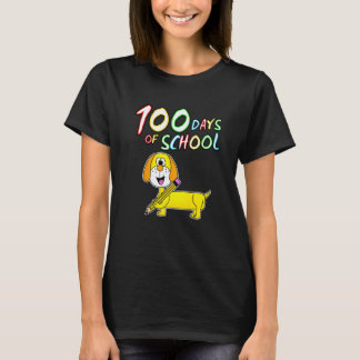 T-shirt 100 Jours D'école Teckel Chien Maternelle Tasse