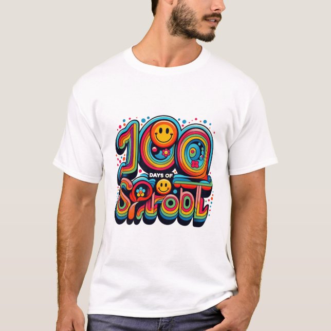 T-shirt 100 Jours d'école Tee - Célébration manuelle (Devant)