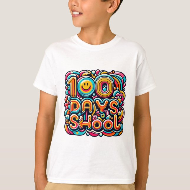 T-shirt 100 Jours d'école Tee - Célébration manuelle (Devant)