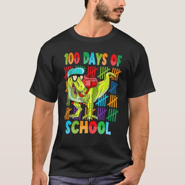 T-shirt 100 Jours D'École Trex 100 Jours Plus Smarter 100E (Devant)