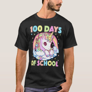 T-shirt 100 Jours D'École Unicorn Filles Enseignante 100èm