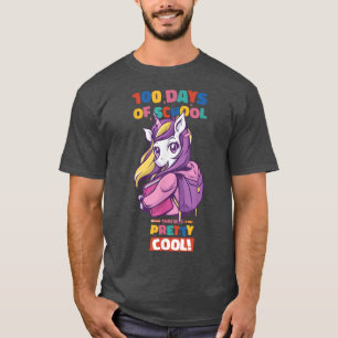 T-shirt 100 Jours d'école Unicorn Girls 100e Jour de Scho
