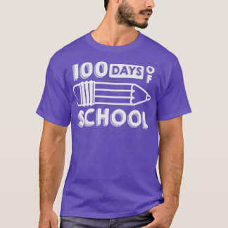 T-shirt 100 Jours D'École Vintage Texte Blanc