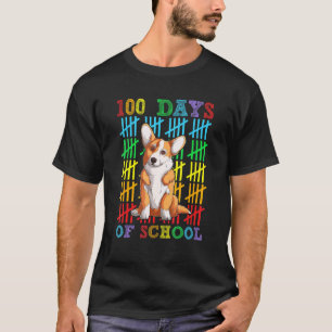 T-shirt 100 jours d'école Welsh Corgi 100e jour d'école