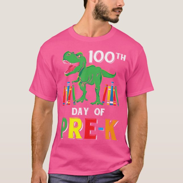 T-shirt 100 jours d'élève de pré-maternelle T Rex 100 jour (Devant)