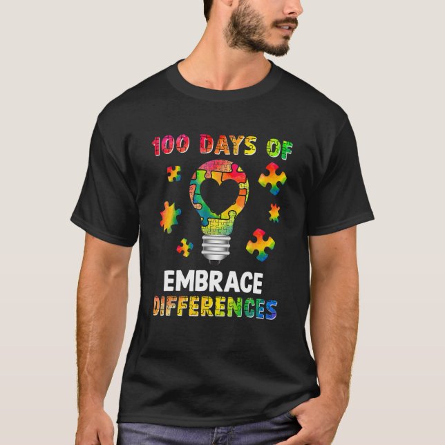 T-shirt 100 Jours D'Embrace Différences Puzzle Autisme Awa (Devant)